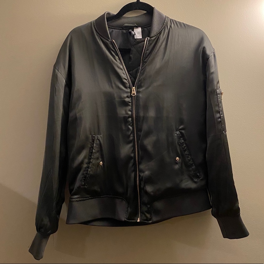 Army green bomber jacket